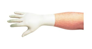 Jednorázové rukavice latexové bezprašné, Sensiplus, XS