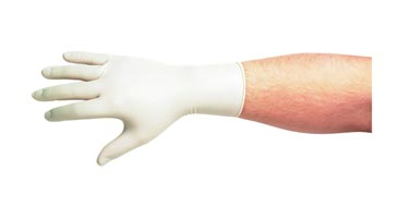 Jednorázové rukavice latexové bezprašné, Sensiplus, L