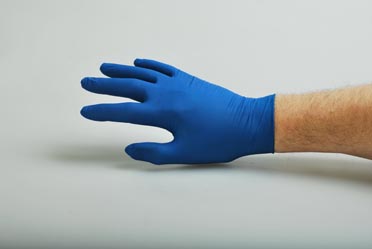 Jednorázové rukavice nitrilové bezprašné VulkanNitrile, modré, M
