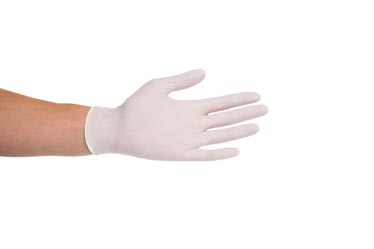 Jednorázové rukavice nitrilové bezprašné, bílé, M